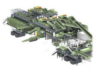 Automata válogatósor kommunális hulladék, műanyag és papír válogatásához